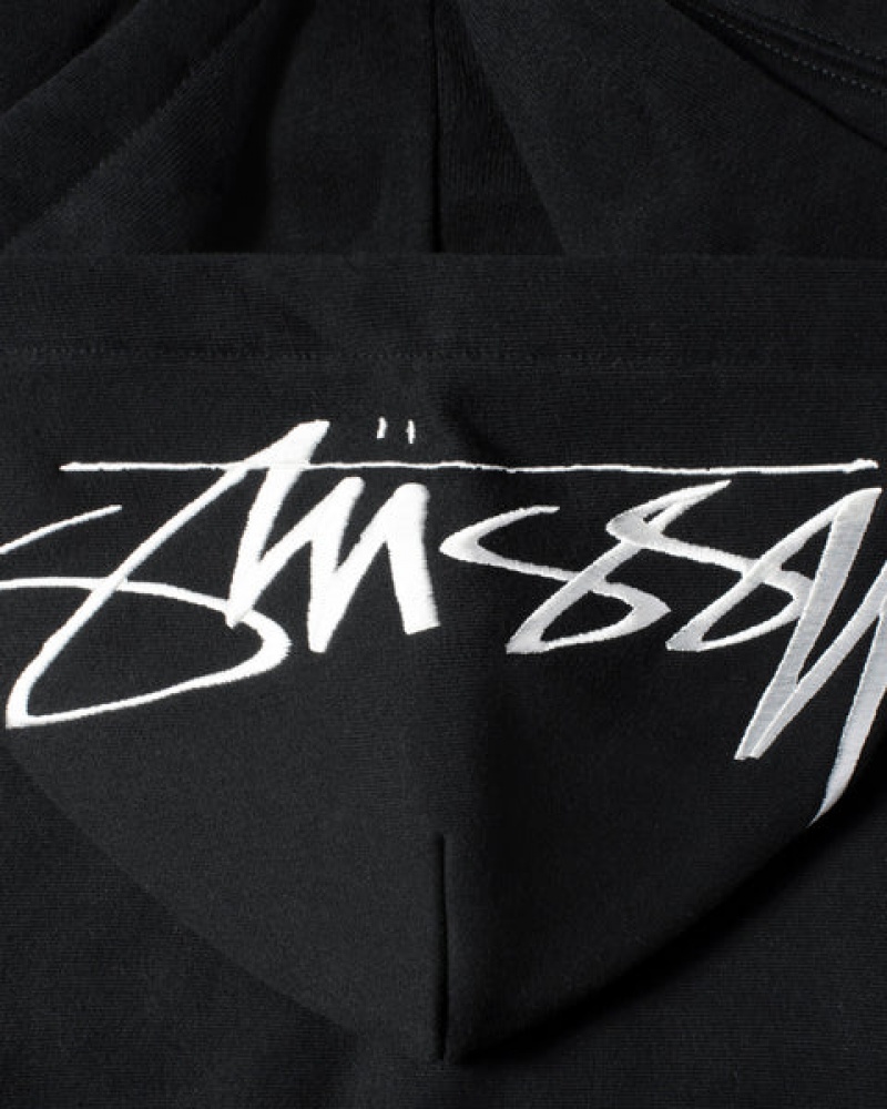 Stussy Back Hood Applique Hoodie Dames Zwart Nederland | CDG-7605