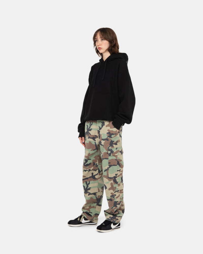 Stussy Back Hood Applique Hoodie Dames Zwart Nederland | CDG-7605