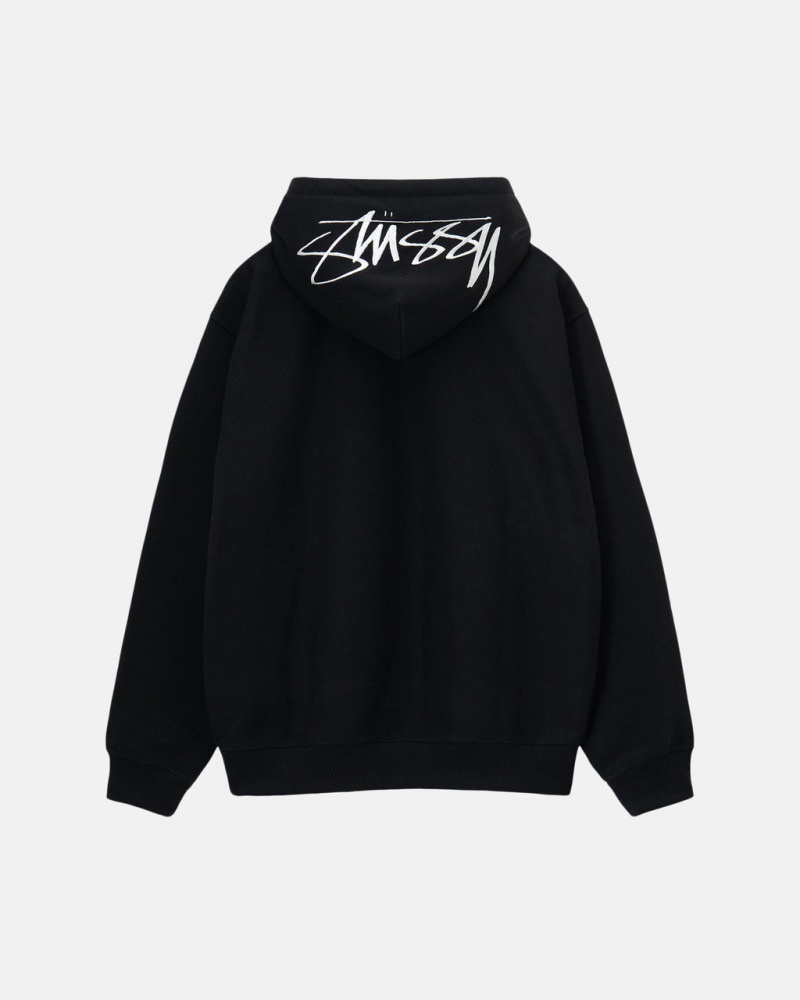 Stussy Back Hood Applique Hoodie Dames Zwart Nederland | CDG-7605