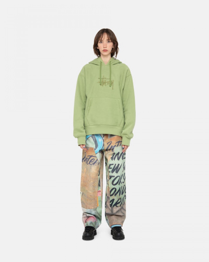 Stussy Basic Applique Hood Sweatshirts Heren Groen Nederland | RSI-3815
