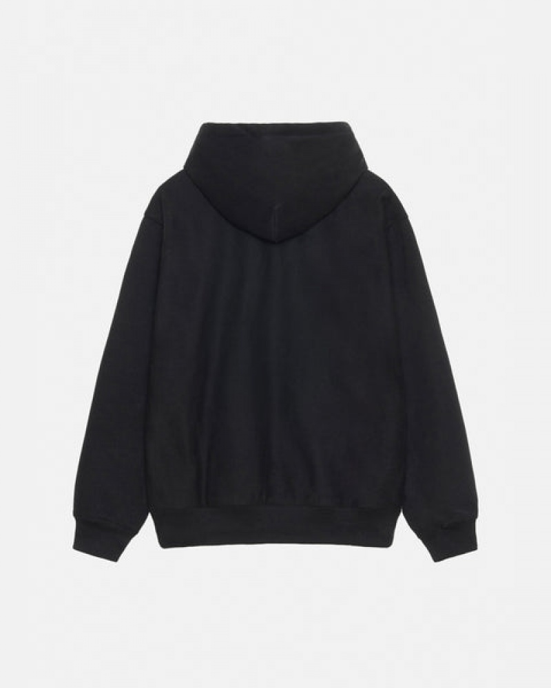 Stussy Basic Applique Hoodie Heren Zwart Nederland | ECS-7599