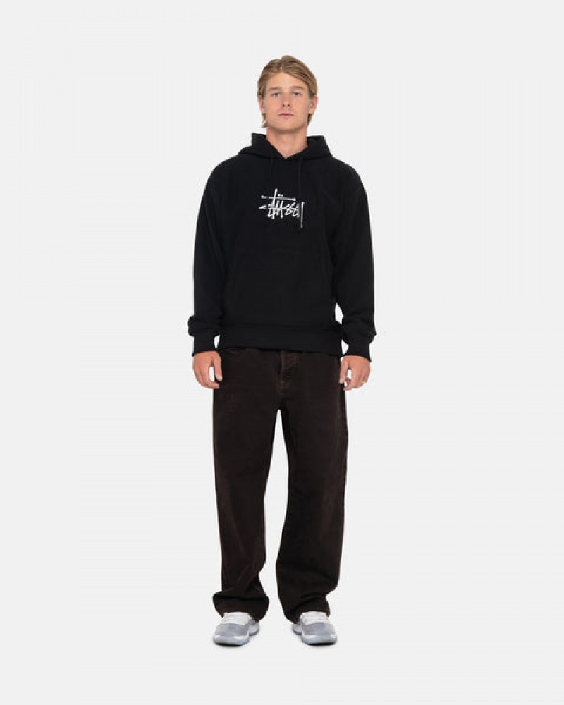 Stussy Basic Applique Hoodie Heren Zwart Nederland | ECS-7599