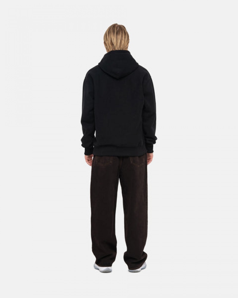 Stussy Basic Applique Hoodie Heren Zwart Nederland | ECS-7599