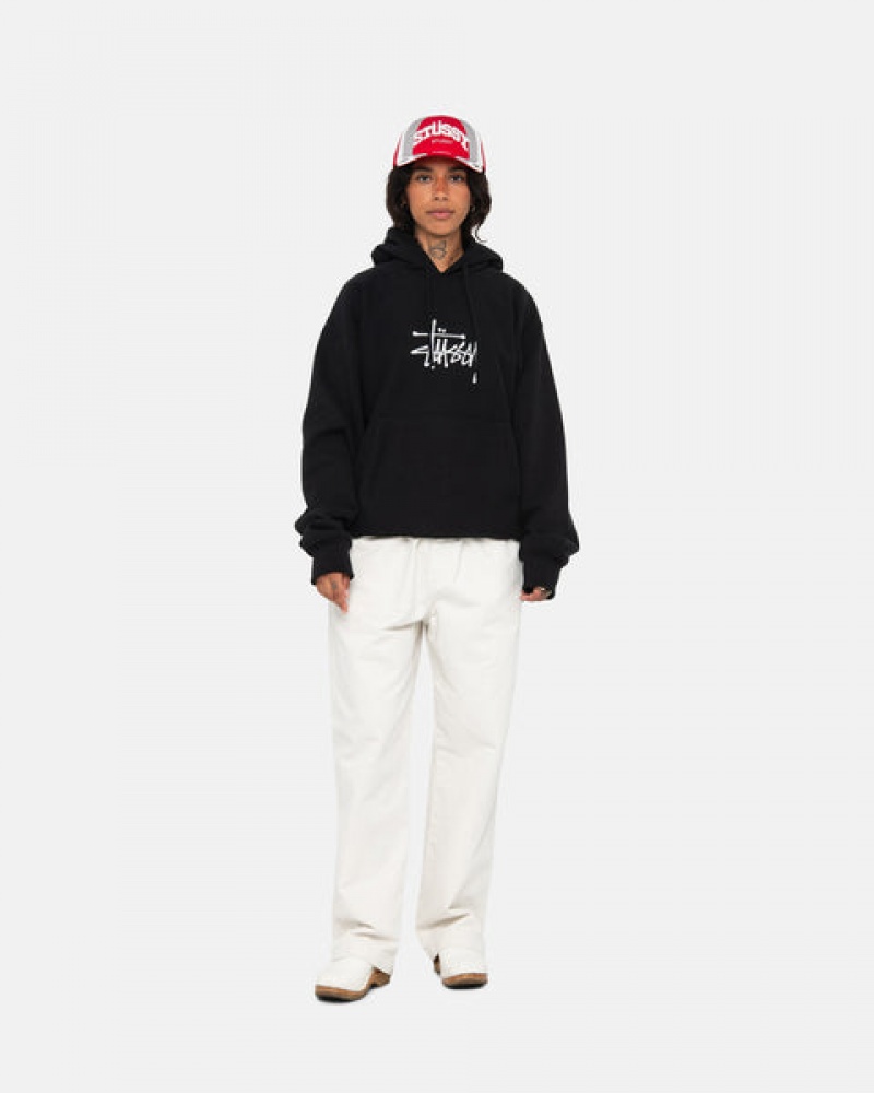 Stussy Basic Applique Hoodie Heren Zwart Nederland | ECS-7599