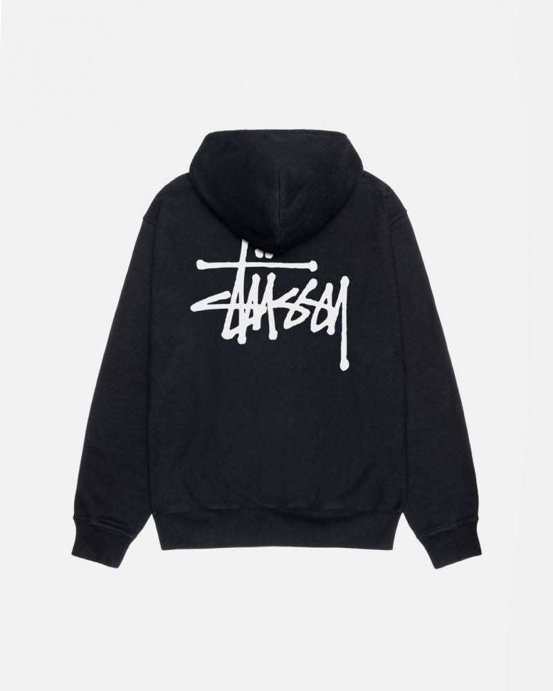 Stussy Basic Stüssy Pigment Dyed Hoodie Heren Zwart Nederland | IXJ-9201