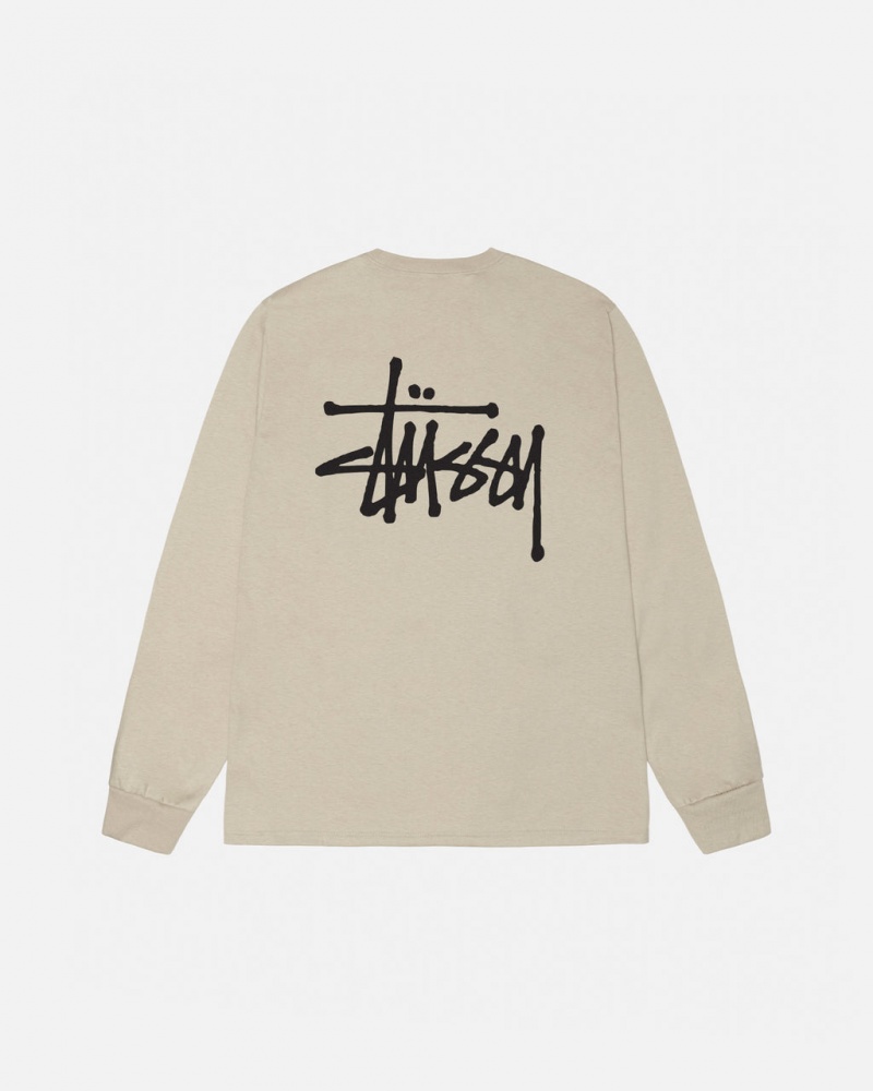 Stussy Basic Stussy Ls Tee T-shirts Heren Khaki Nederland | WKN-9884
