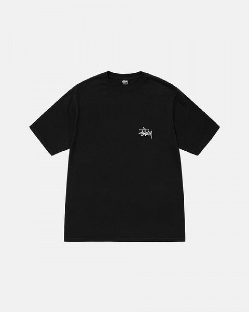 Stussy Basic Stussy Pigment Dyed Tee T-shirts Heren Zwart Nederland | ZYX-7508