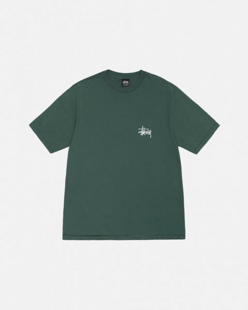 Stussy Basic Stussy Tee Pigment Dyed T-shirts Heren Groen Nederland | KLF-2813