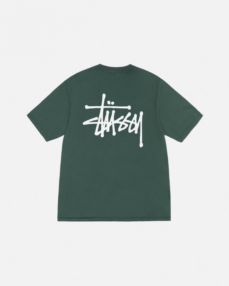 Stussy Basic Stussy Tee Pigment Dyed T-shirts Heren Groen Nederland | KLF-2813