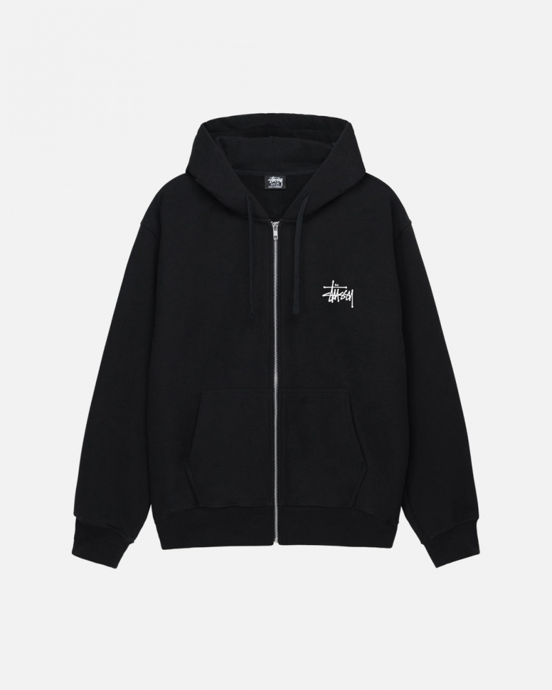 Stussy Basic Stussy Zip Hoodie Dames Zwart Nederland | ULV-0637
