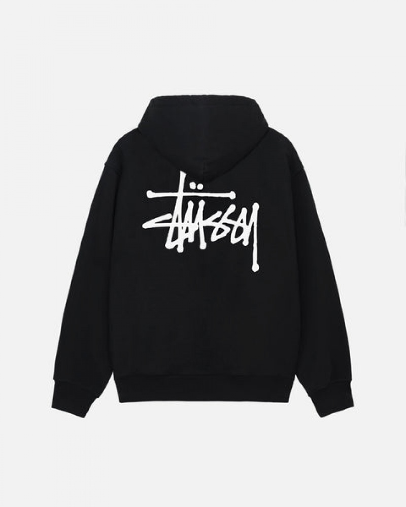 Stussy Basic Stussy Zip Hoodie Heren Zwart Nederland | MSM-9755