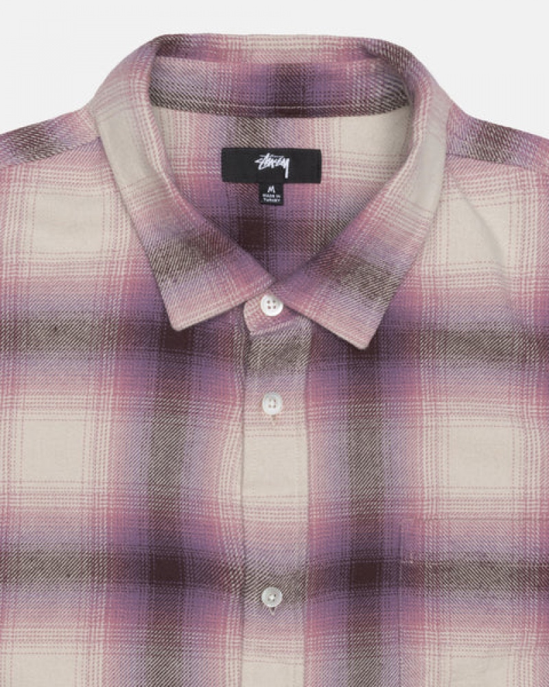 Stussy Bay Plaid Shirt Overhemd Dames Bordeaux Nederland | DNQ-4697
