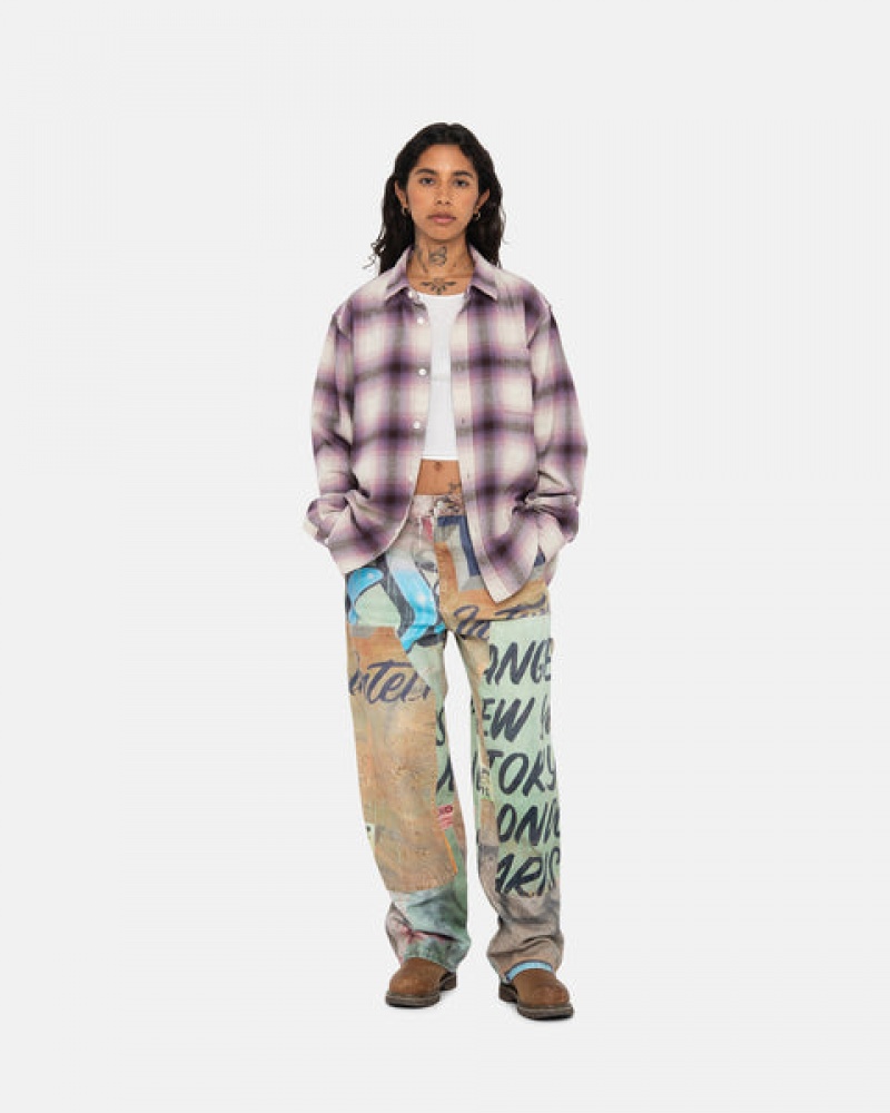 Stussy Bay Plaid Shirt Overhemd Dames Bordeaux Nederland | DNQ-4697