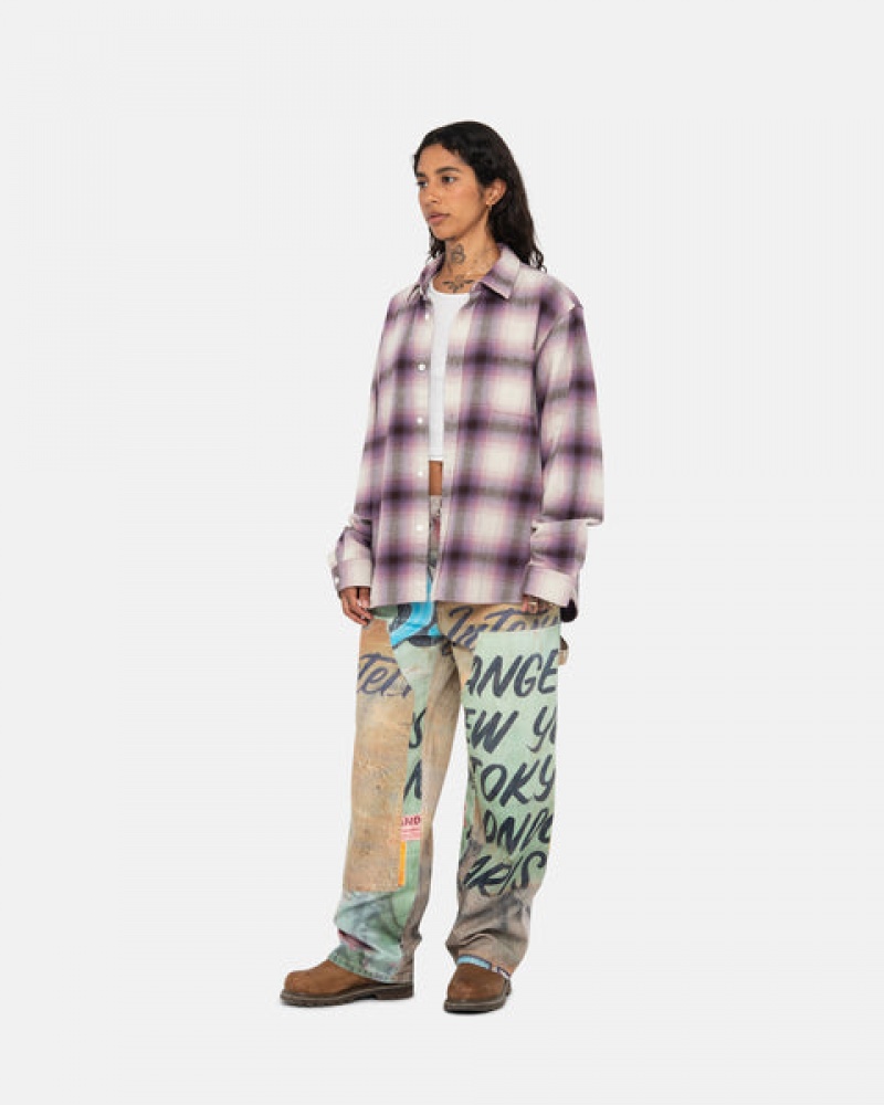 Stussy Bay Plaid Shirt Overhemd Dames Bordeaux Nederland | DNQ-4697