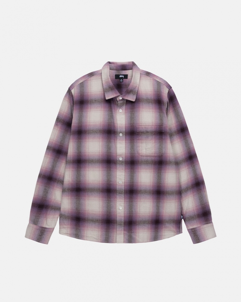 Stussy Bay Plaid Shirt Overhemd Dames Bordeaux Nederland | DNQ-4697