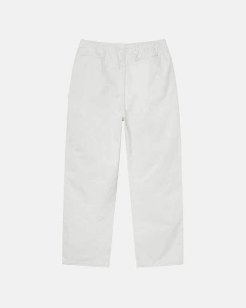 Stussy Beach Pant Brushed Katoenen Broek Dames Beige Nederland | XJC-7110