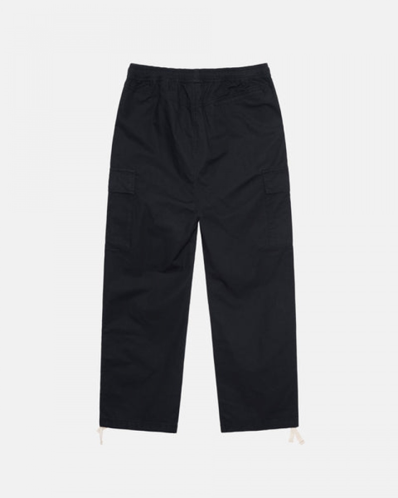 Stussy Beach Pant Ripstop Cargo Broek Heren Zwart Nederland | KLB-5096