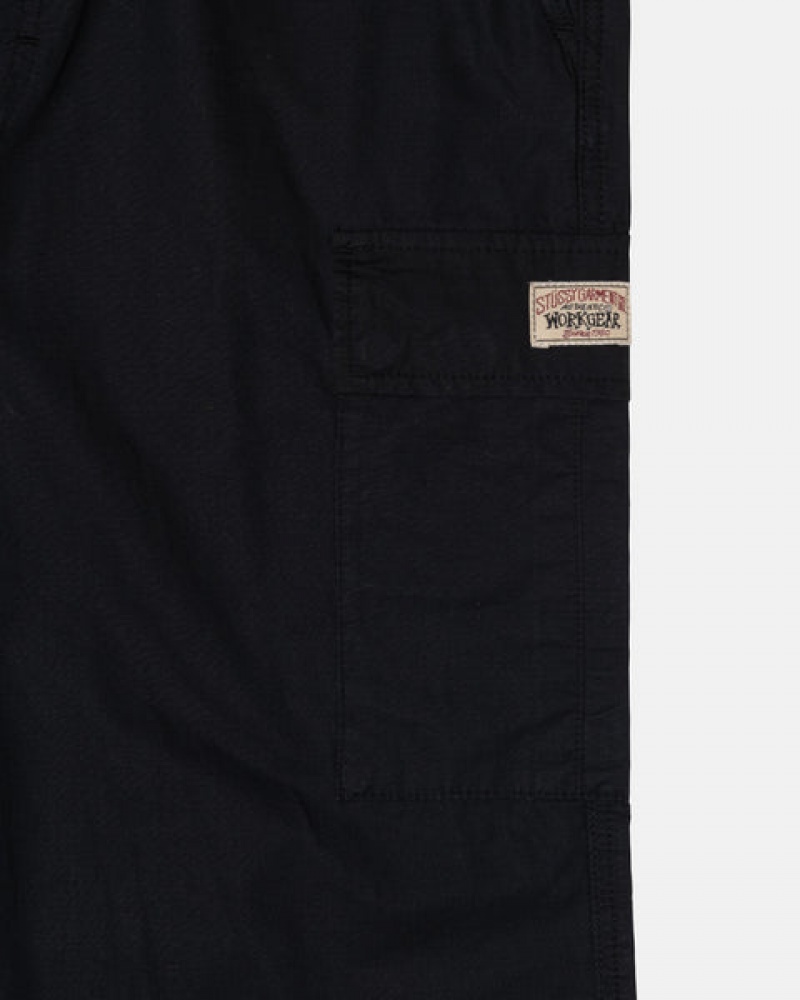 Stussy Beach Pant Ripstop Cargo Broek Heren Zwart Nederland | KLB-5096
