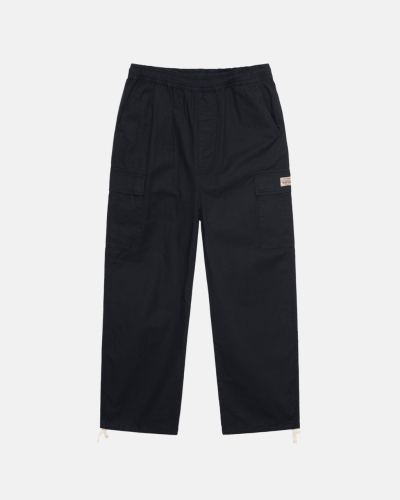 Stussy Beach Pant Ripstop Cargo Broek Heren Zwart Nederland | KLB-5096