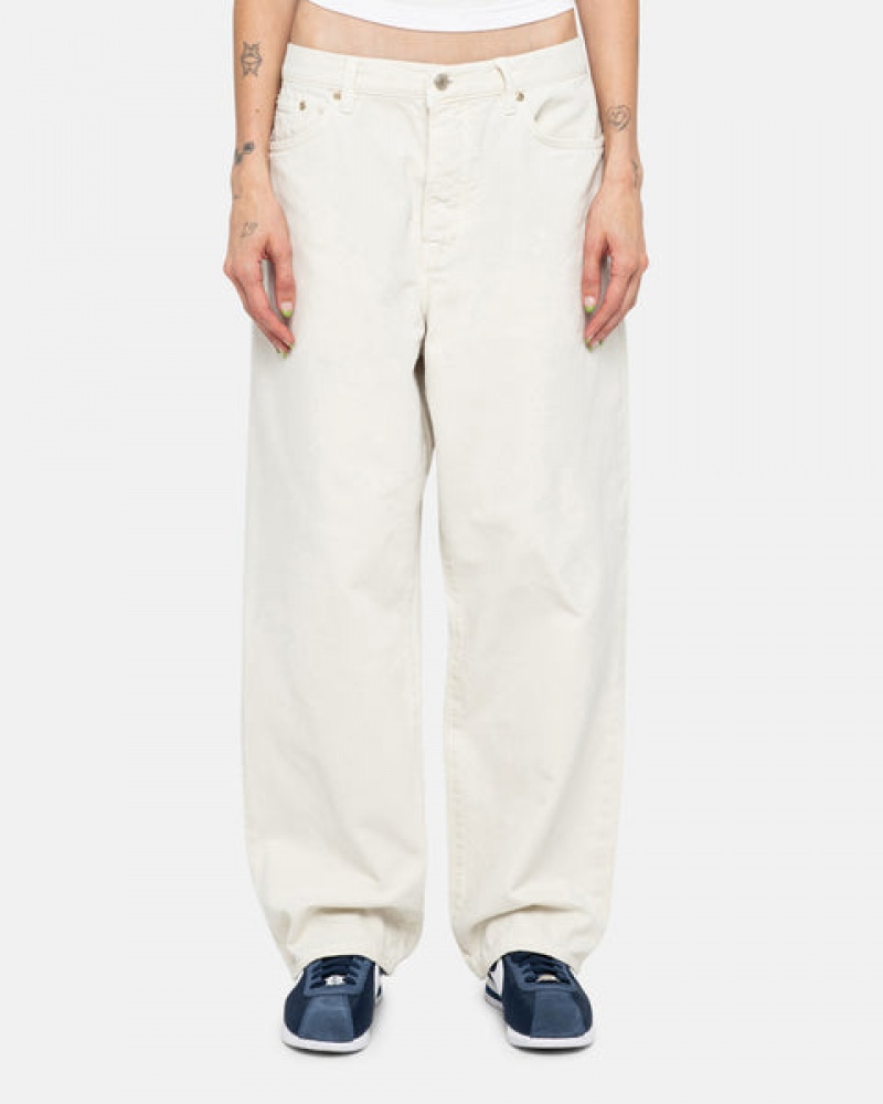 Stussy Big Ol' Jean Washed Canvas Denim Dames Beige Nederland | BAI-4204