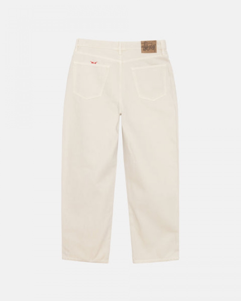 Stussy Big Ol' Jean Washed Canvas Denim Dames Beige Nederland | BAI-4204