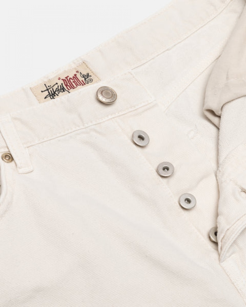 Stussy Big Ol' Jean Washed Canvas Denim Dames Beige Nederland | BAI-4204
