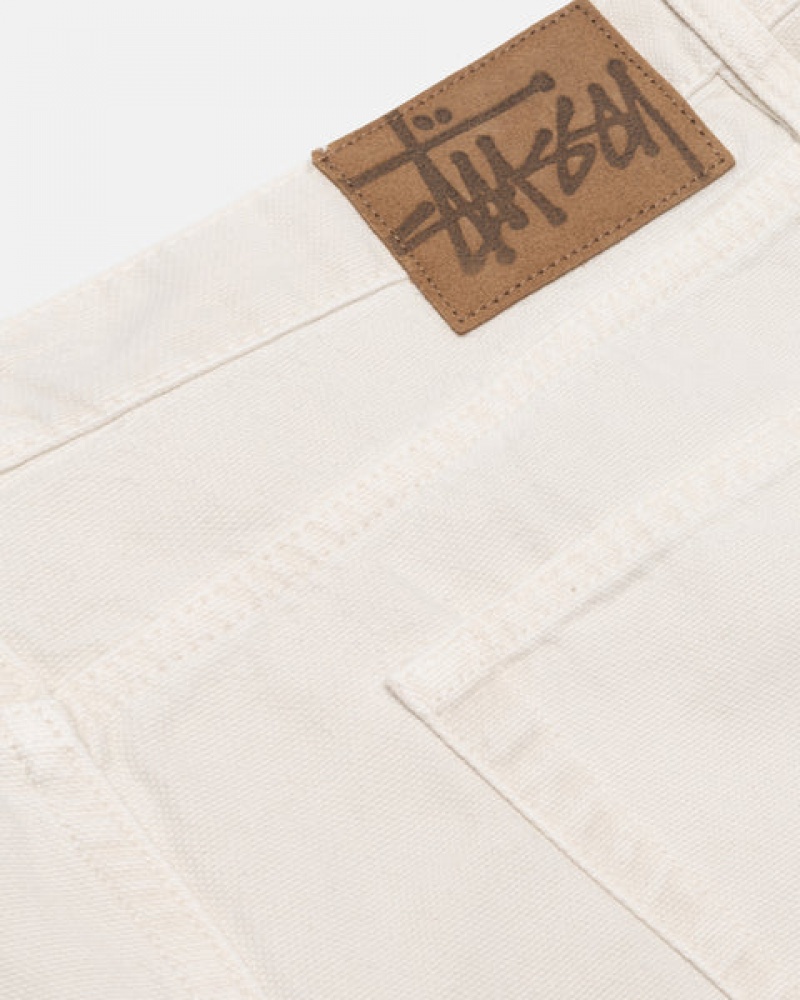 Stussy Big Ol' Jean Washed Canvas Denim Dames Beige Nederland | BAI-4204