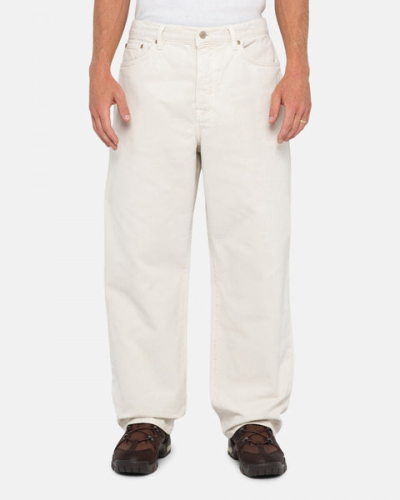 Stussy Big Ol' Jean Washed Canvas Denim Dames Beige Nederland | BAI-4204