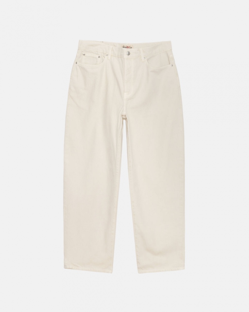 Stussy Big Ol' Jean Washed Canvas Denim Dames Beige Nederland | BAI-4204