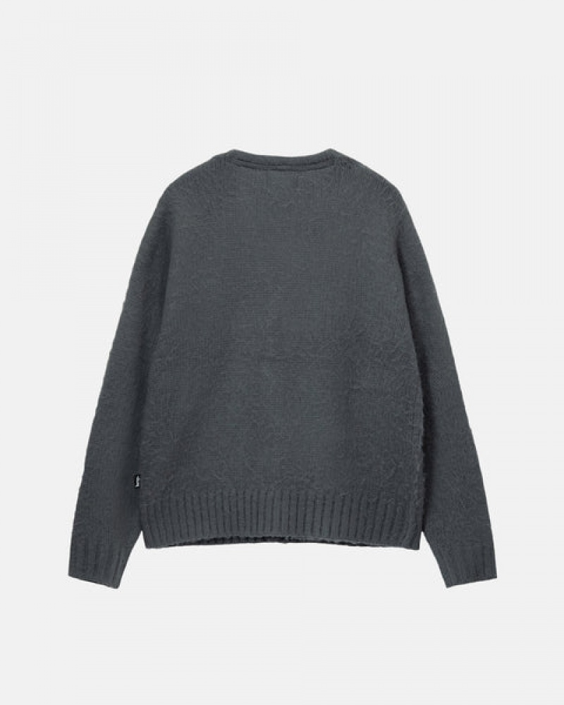 Stussy Brushed Cardigan Trui Heren Charcoal Nederland | ESL-7580