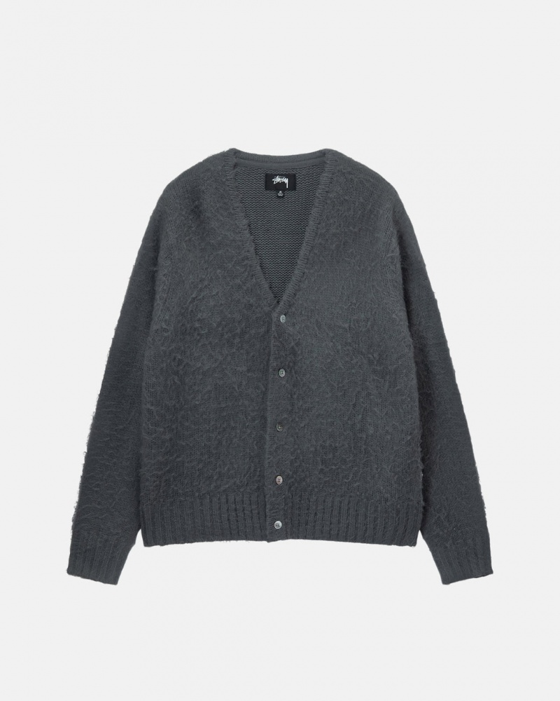 Stussy Brushed Cardigan Trui Heren Charcoal Nederland | ESL-7580
