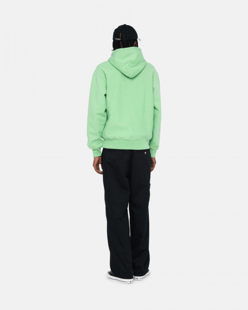 Stussy Contrast Stitch Label Hood Sweatshirts Heren Groen Nederland | RCM-3654