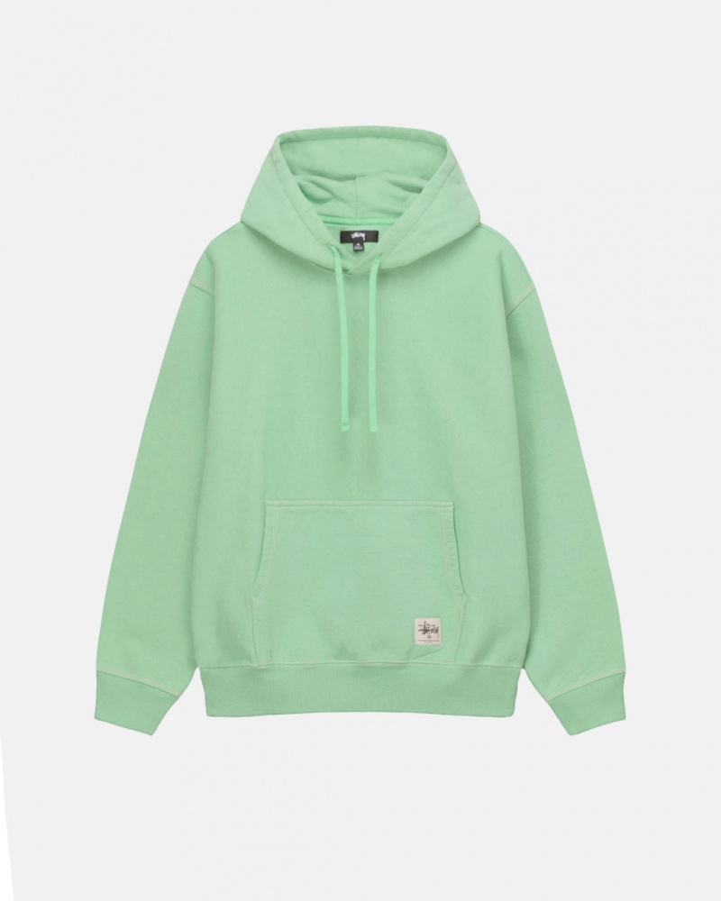 Stussy Contrast Stitch Label Hood Sweatshirts Heren Groen Nederland | RCM-3654