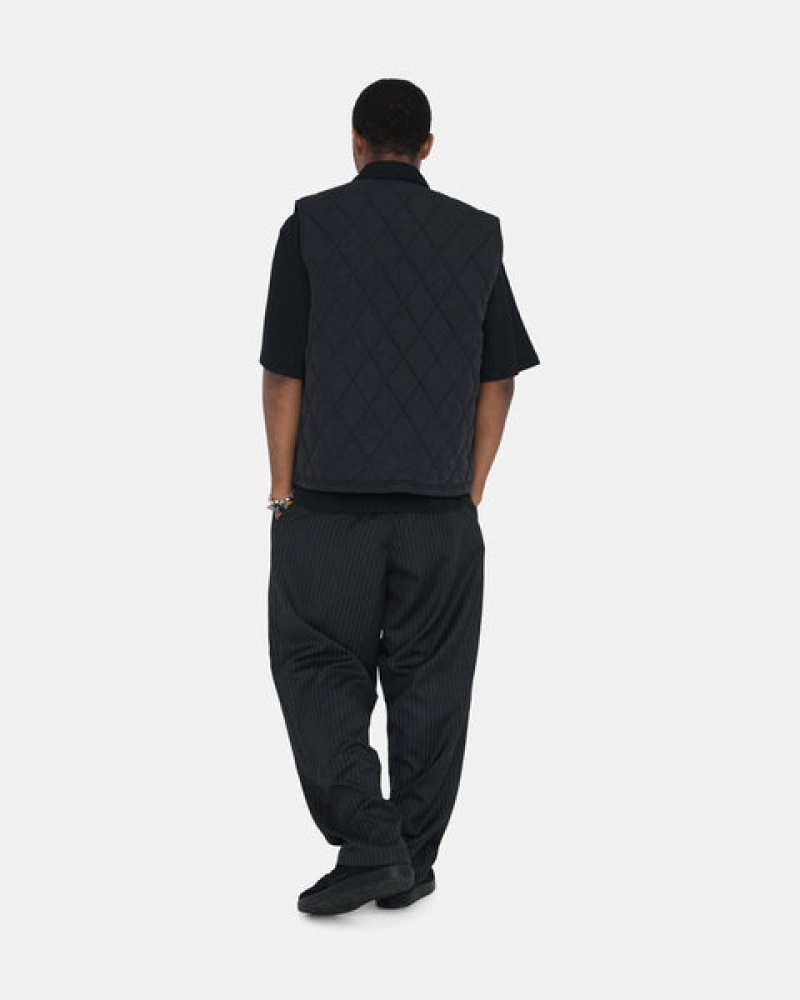 Stussy Diamond Gewatteerd Vest Heren Zwart Nederland | VWD-0516