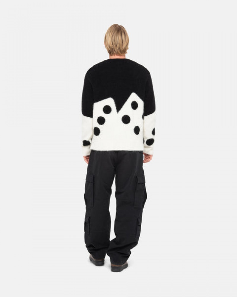 Stussy Dice Fuzzy Crew Trui Dames Zwart Nederland | YJV-2561