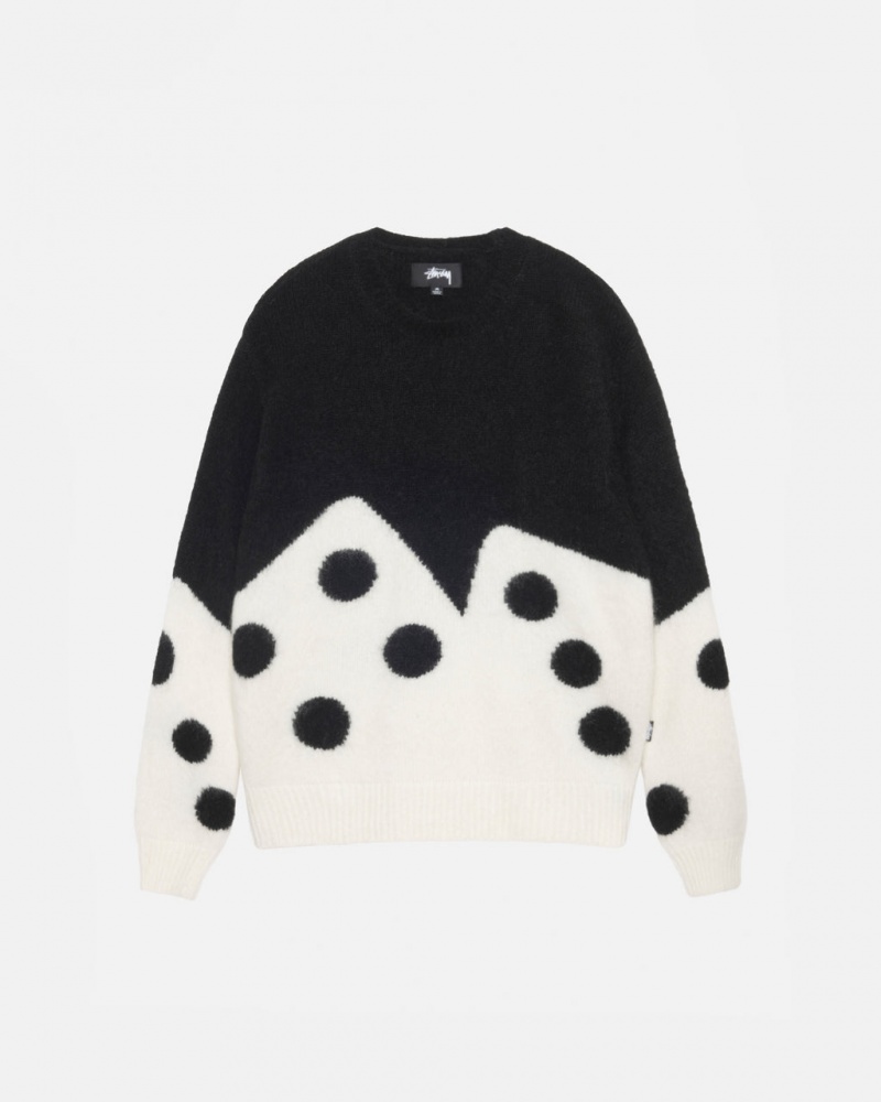 Stussy Dice Fuzzy Crew Trui Dames Zwart Nederland | YJV-2561
