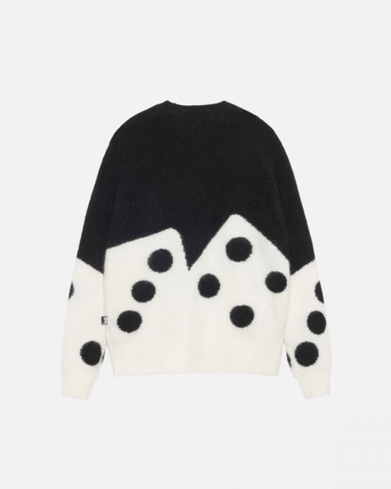 Stussy Dice Fuzzy Crew Trui Heren Zwart Nederland | NNT-5430