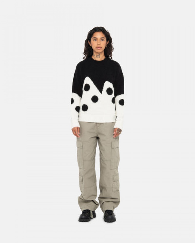 Stussy Dice Fuzzy Crew Trui Heren Zwart Nederland | NNT-5430