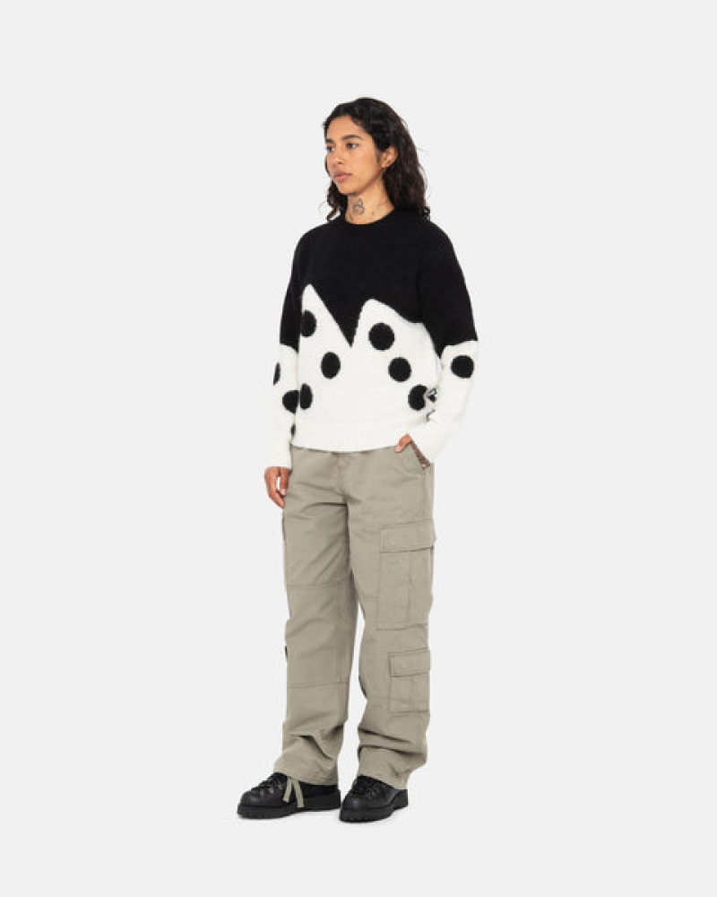 Stussy Dice Fuzzy Crew Trui Heren Zwart Nederland | NNT-5430