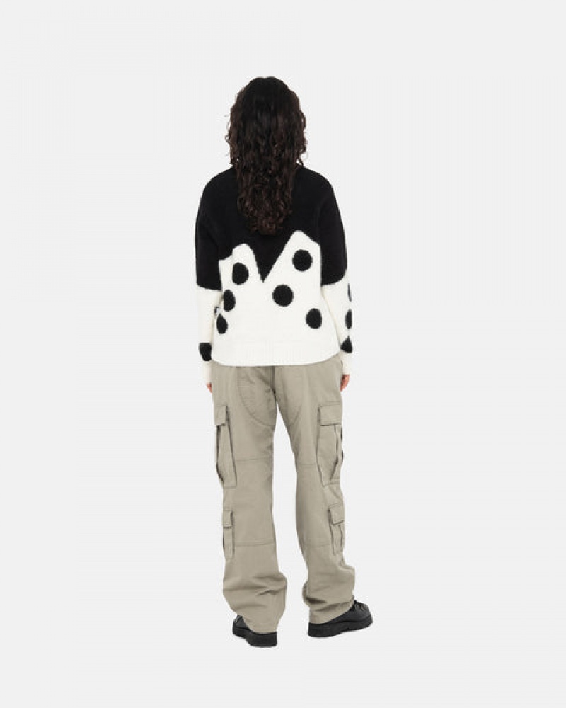 Stussy Dice Fuzzy Crew Trui Heren Zwart Nederland | NNT-5430