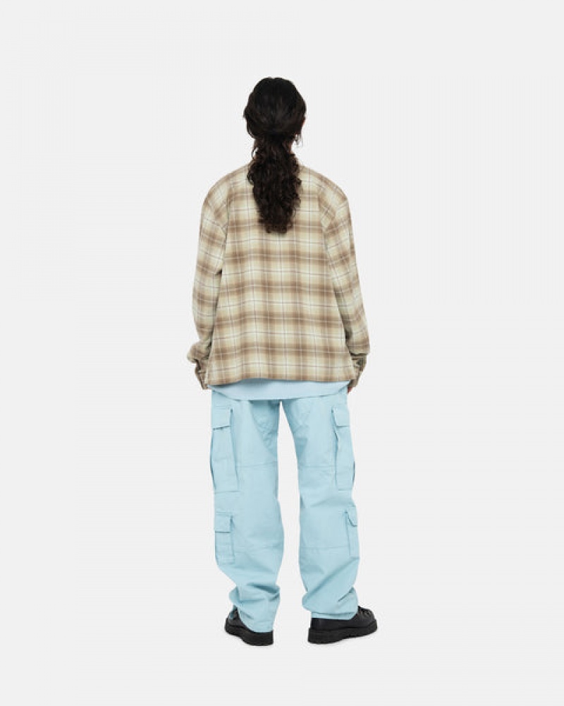 Stussy Frank Plaid Zip Shirt Overhemd Heren Bruin Nederland | ROG-2457