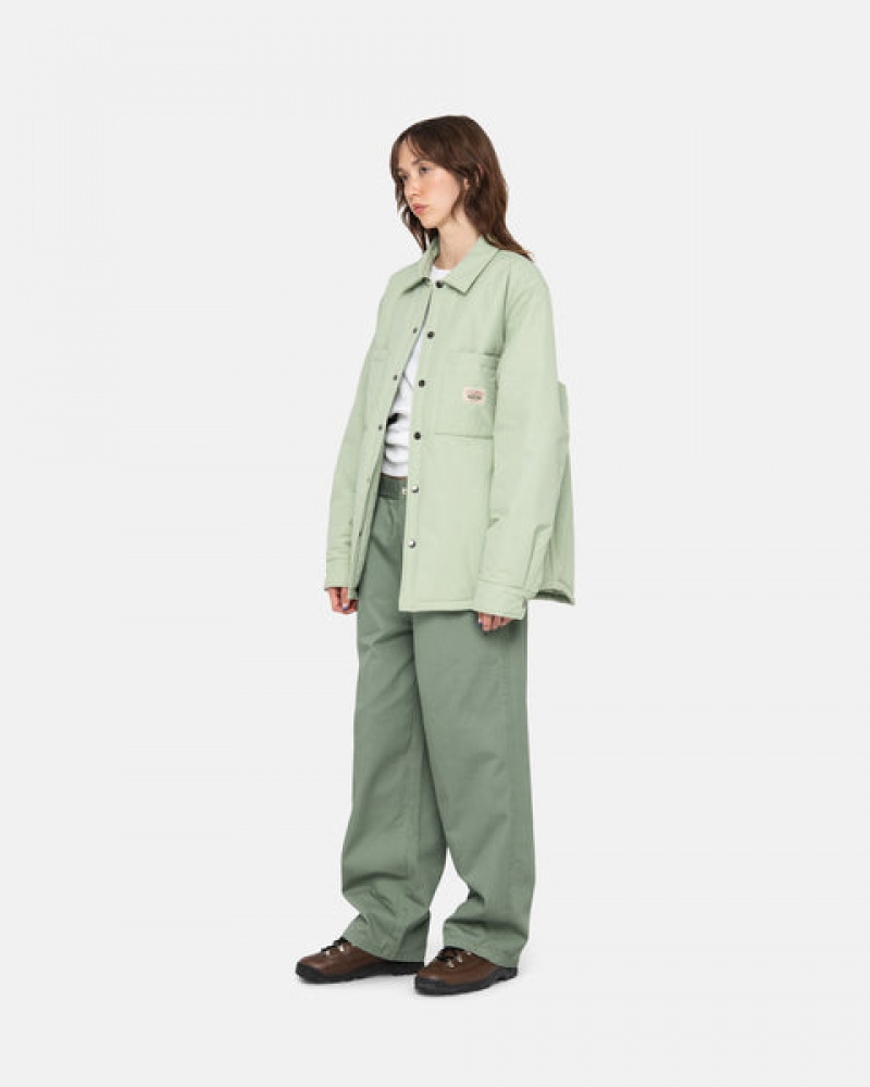 Stussy Gewatteerd Tech Over Shirt Overhemd Dames Groen Nederland | SDO-9030
