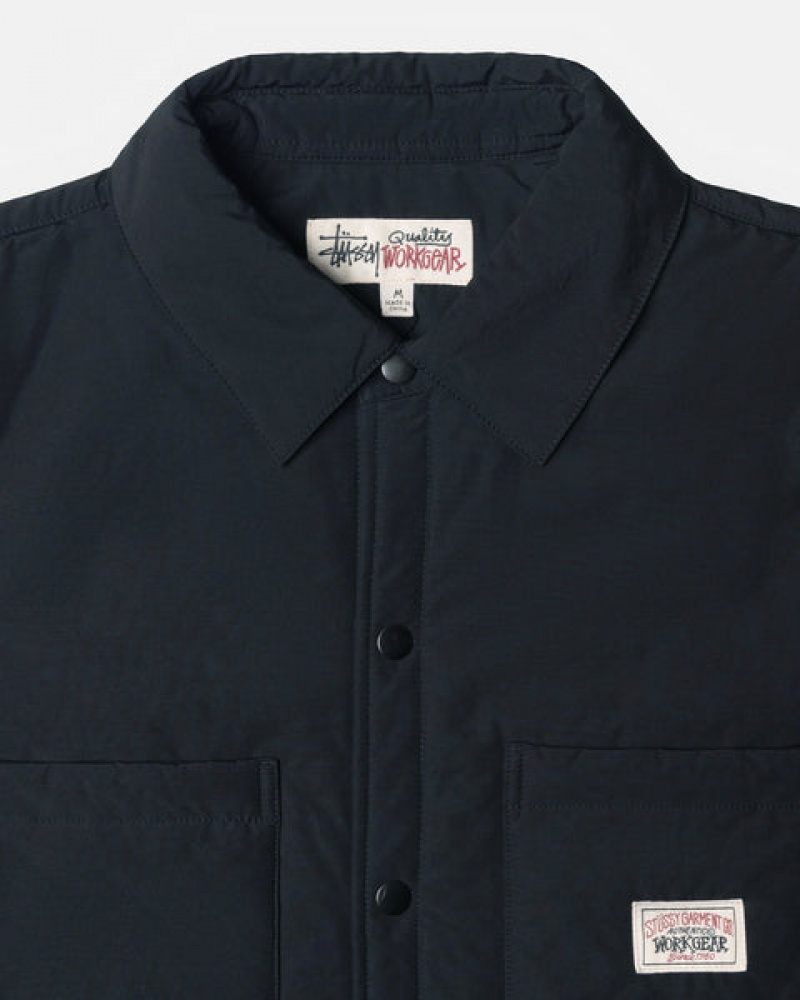 Stussy Gewatteerd Tech Over Shirt Overhemdjassen Dames Zwart Nederland | JKO-4375