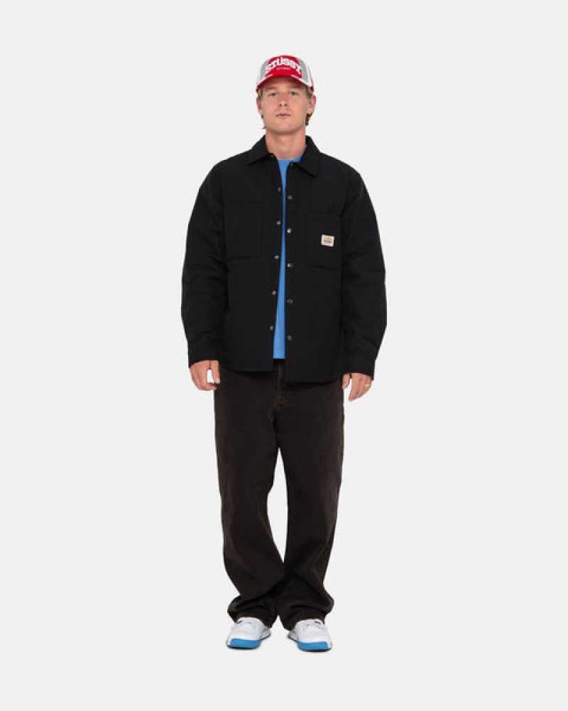 Stussy Gewatteerd Tech Over Shirt Overhemdjassen Dames Zwart Nederland | JKO-4375