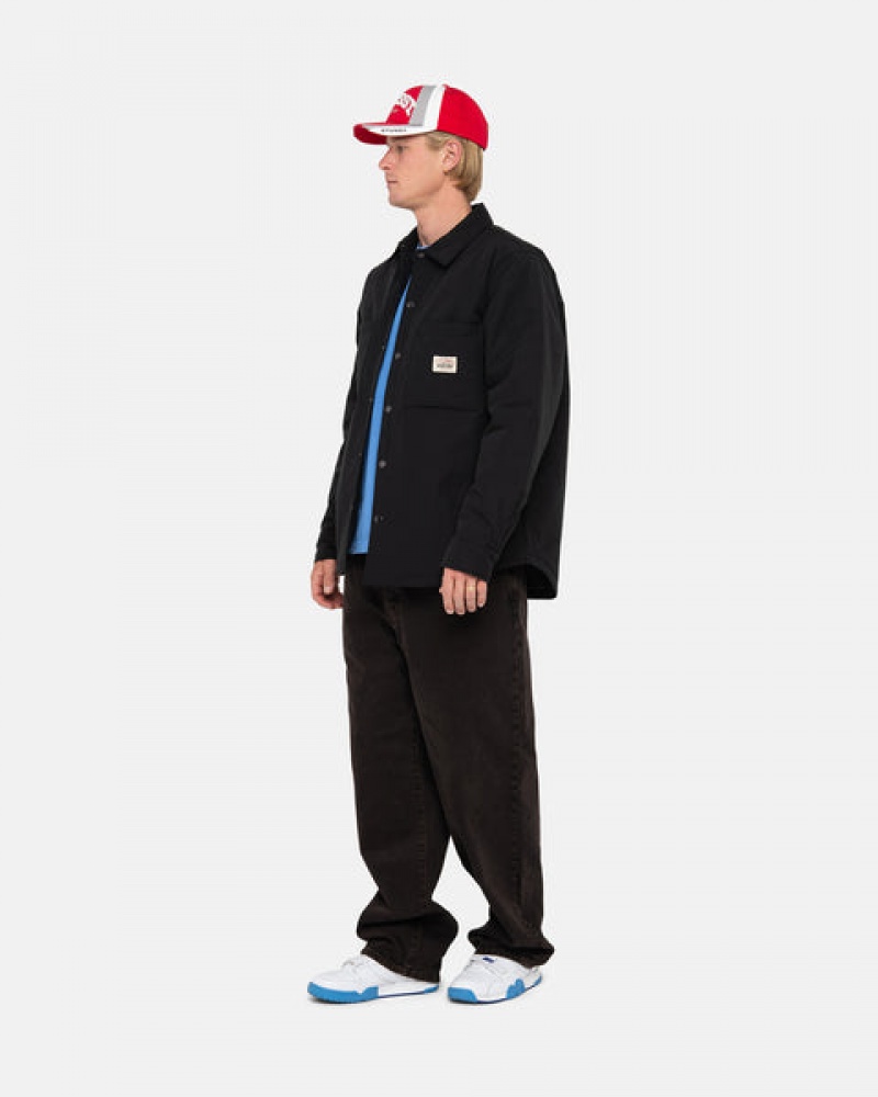 Stussy Gewatteerd Tech Over Shirt Overhemdjassen Dames Zwart Nederland | JKO-4375