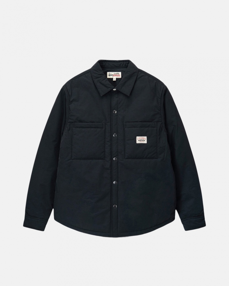Stussy Gewatteerd Tech Over Shirt Overhemdjassen Dames Zwart Nederland | JKO-4375