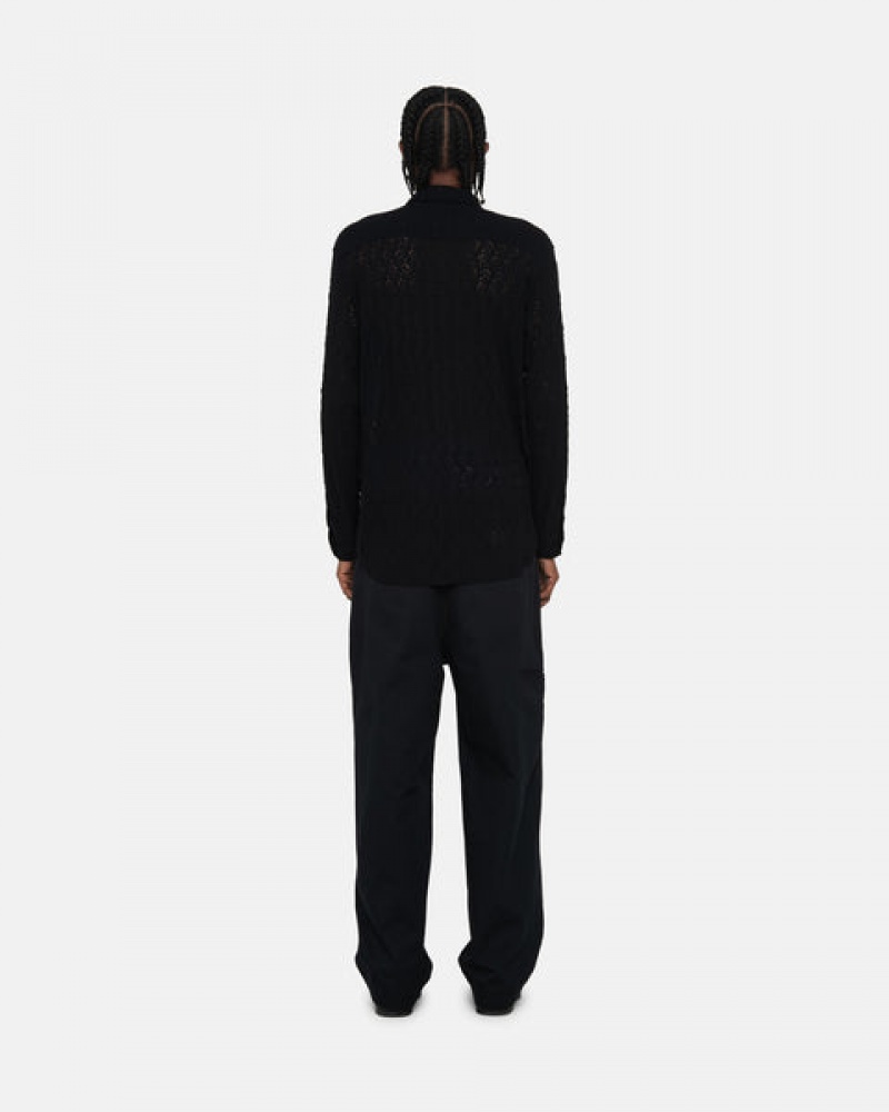 Stussy Kanten Ls Shirt Overhemd Dames Zwart Nederland | OYH-3954