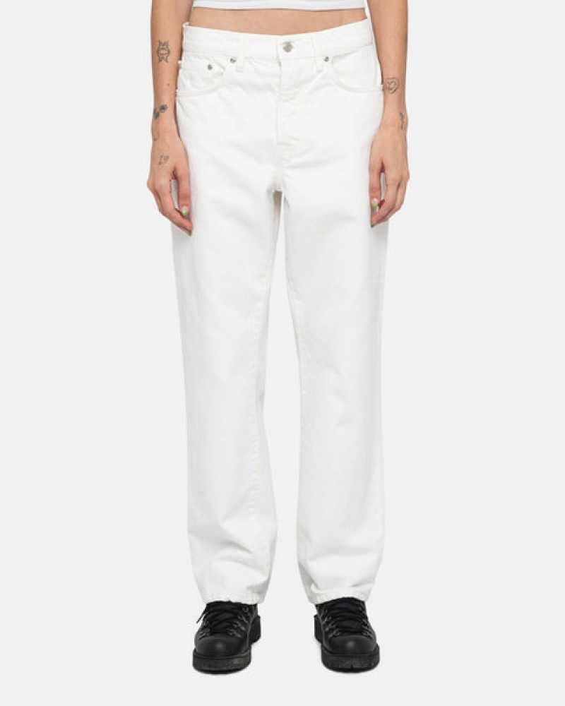 Stussy Klassieke Jean Overdyed Denim Dames Beige Nederland | KDU-6534