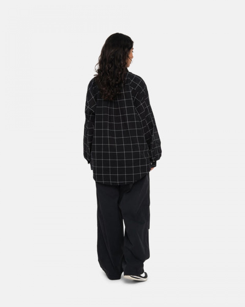 Stussy Light Weight Klassieke Shirt Overhemd Dames Zwart Nederland | NPH-8440