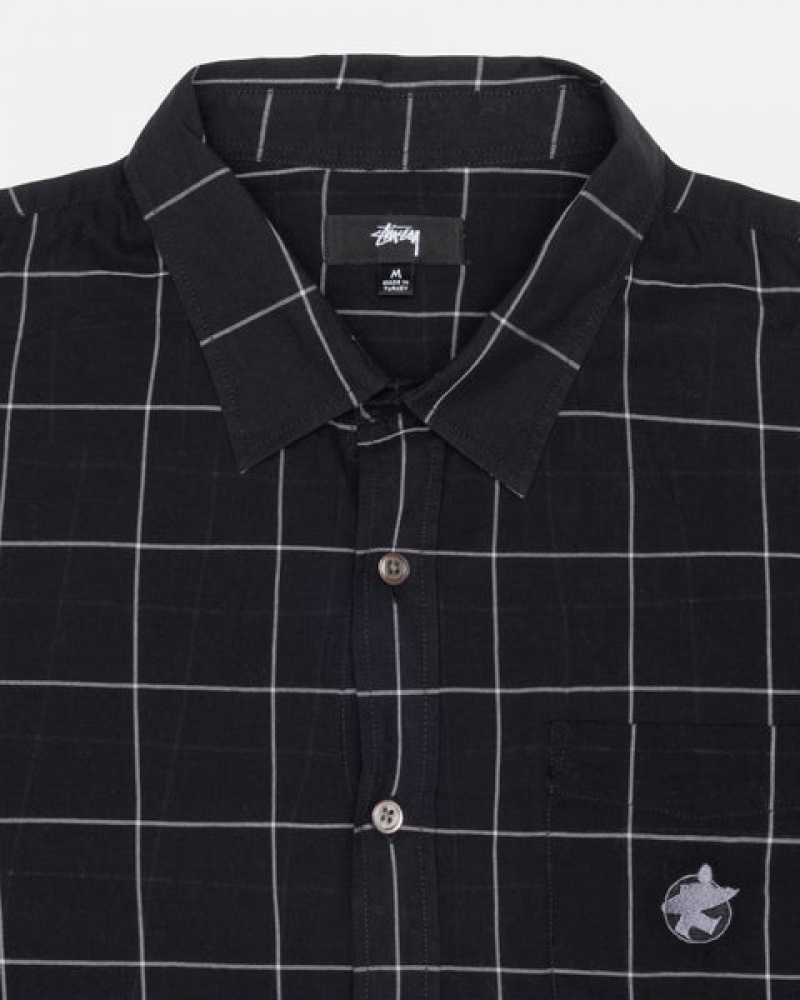 Stussy Light Weight Klassieke Shirt Overhemd Dames Zwart Nederland | NPH-8440